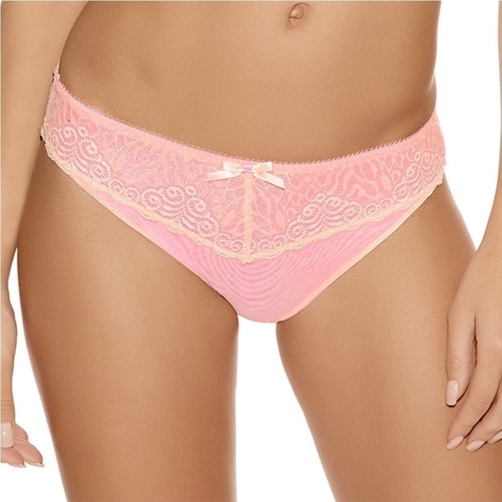 New FREYA Icon AA1665MIK Pink Bow Lacey Full Cover XL Panties Underwear Sheer